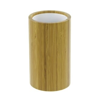 Round Natural Wood Toothbrush Holder Gedy AL98-35